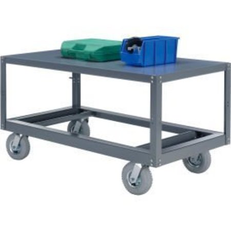 GLOBAL EQUIPMENT Portable Steel Table, 1 Shelf, 24"Wx48"Lx33-1/2"H, 1200 Lbs. Cap. 752241